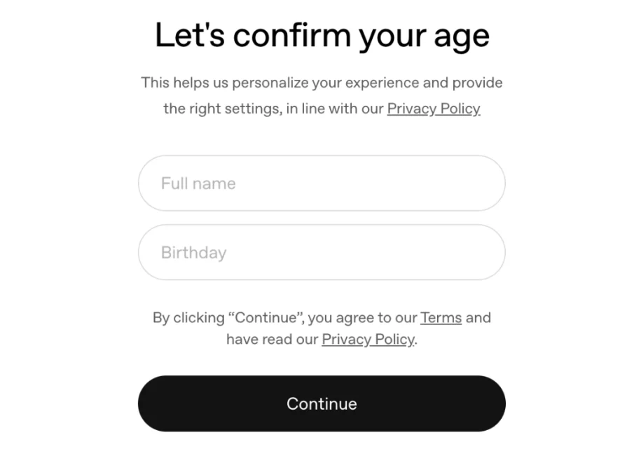 ChatGPT账号注册：需要完个人信息